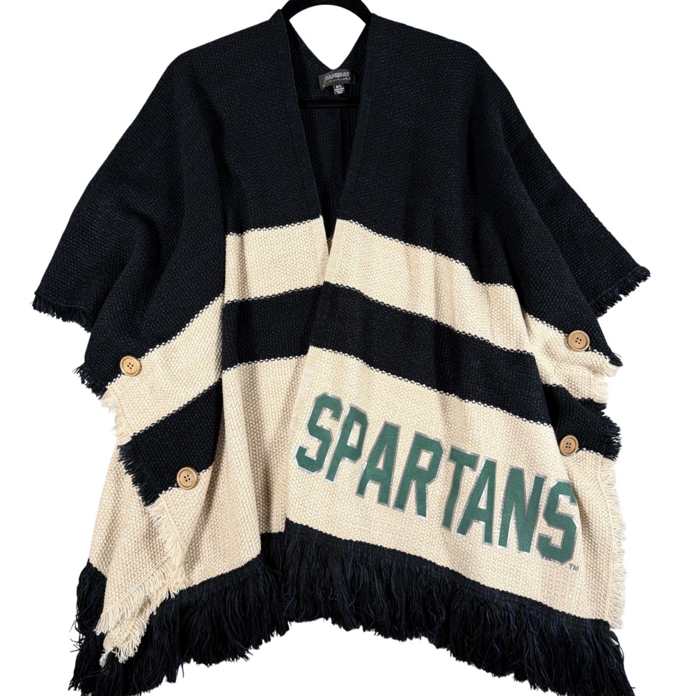 Gameday Couture Michigan State Spartans Knit Poncho Wrap M/L College Football